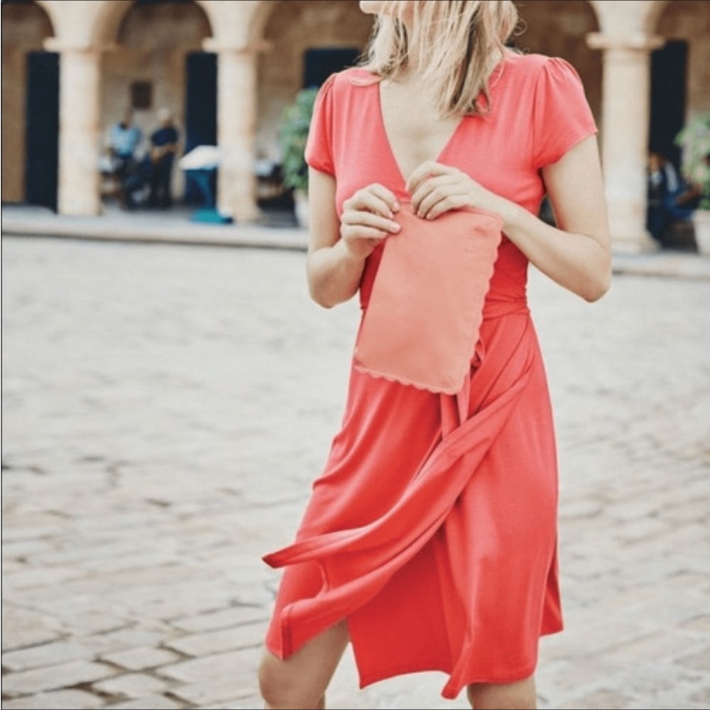 Boden Summer Wrap Dress Coral